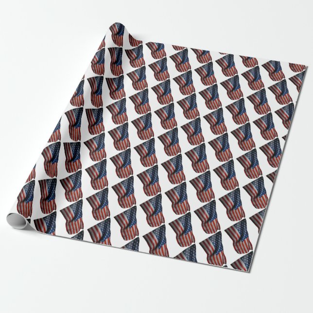 papper förpackning av USA flagga Presentpapper (Utrullad)