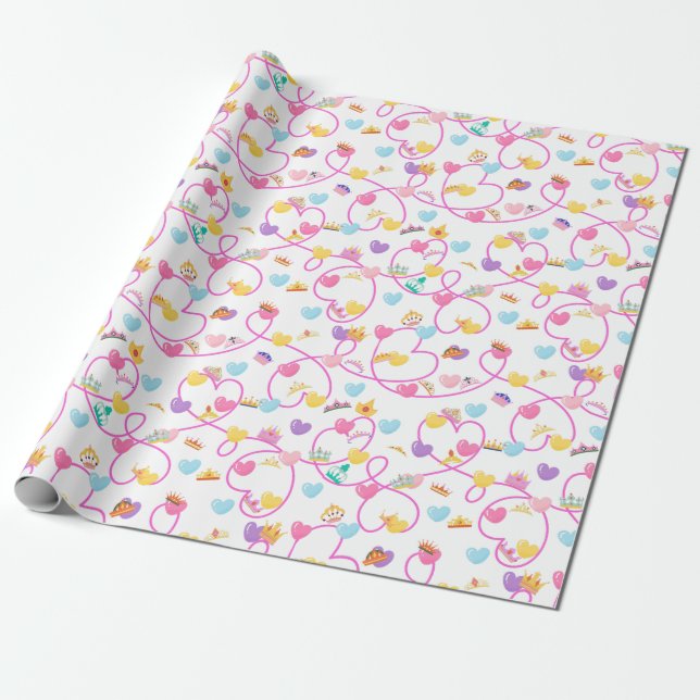 papper förpackning för princess krona rosa presentpapper (Utrullad)