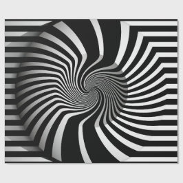 Papper förpackning - Psykedelisk Art Swirl B/W Presentpapper