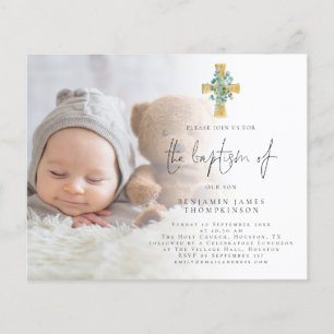PAPPER Fotoeukalyptus Kor Baptism Inbjudan Flygblad