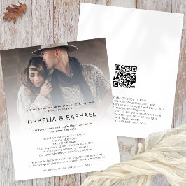 PAPPER fotoöverlägg QR Bohemian Wedding-inbjudan Flygblad