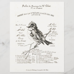 Papper fransk Music Salon Bird Script