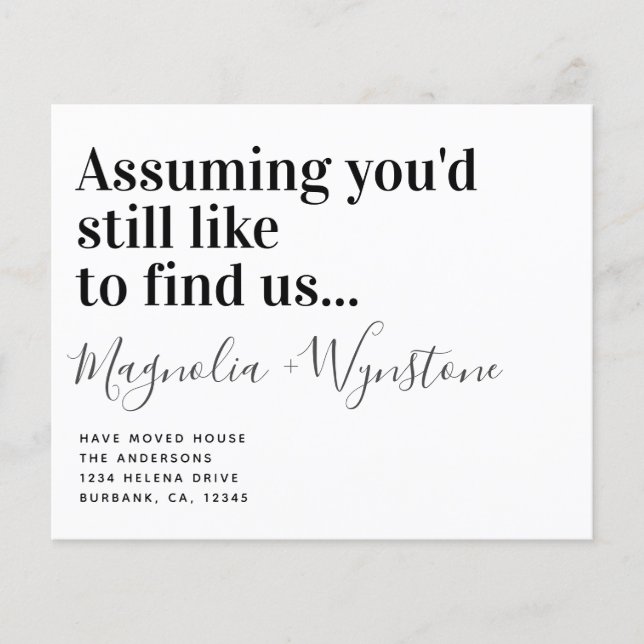 PAPPER Funny Flytta House-meddelande Flygblad (Framsidan)