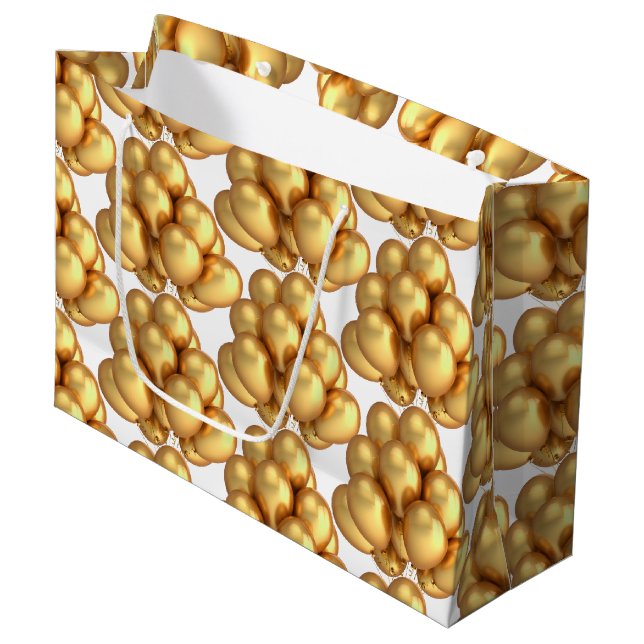 Papper gågbag för guld-ballonger (Framsidan Vinklad)