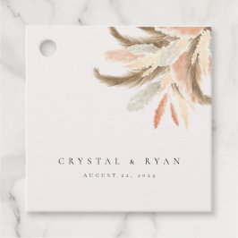 Papper gåva C100 från guld Pampas Grass Bröllop Gu Gåvor Etiketter