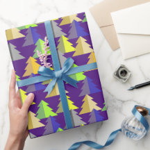 Papper Geometric Julgran Teal Wrapping