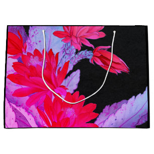 PAPPER GIFT BAGS BLACK MED JAPANESE FLOWERS