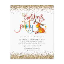 PAPPER | Glitter-julklappar Party Hjort Inbjudan