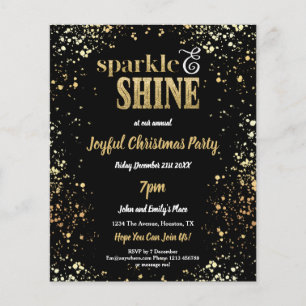 PAPPER Gnistra Shine Guld Black jul Party Flygblad