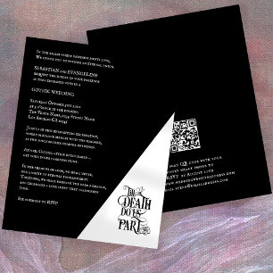 PAPPER Gothic Till Death Do US Part QR Bröllop Flygblad