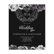 PAPPER gotisk monogram Ro Skeleton Händer Bröllop