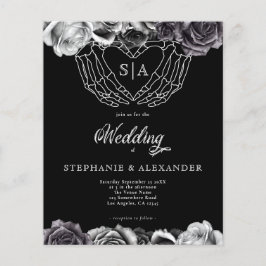 PAPPER gotisk monogram Ro Skeleton Händer Bröllop