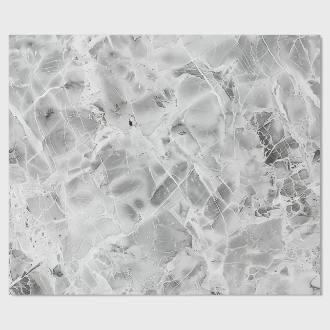 Papper grått Opulent Marble Whirl Wrapping Presentpapper (Platt)