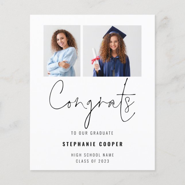 PAPPER Gratulerar 2 Foto 2023 Student-meddelande Flygblad (Framsidan)