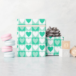 Papper grönt för hjärtklappning presentpapper