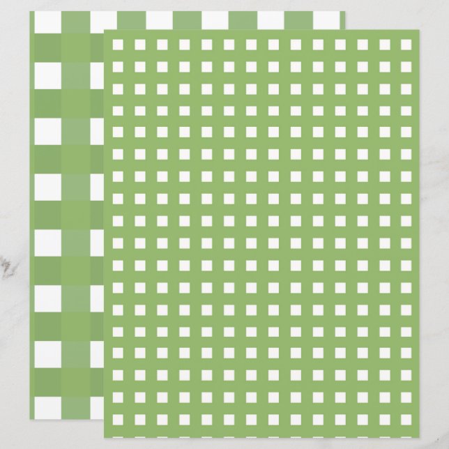 Papper grönt och vitbok för skräpor (Fram/baksida)