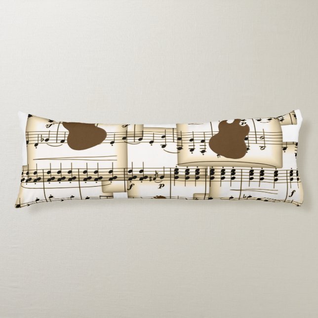 papper guitarbakgrund för musik kroppskudde (Framsidan)