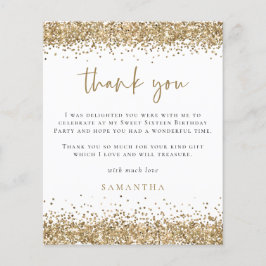 PAPPER | Guld Glitter Photo Sweet sixteen Tack Flygblad