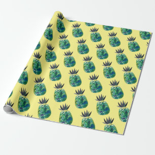 Papper gult för tropisk ananas party presentpapper