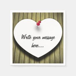 Papper handskriven skript för Heart Pappersservett