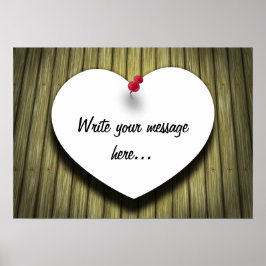 Papper handskriven skript för Heart Poster