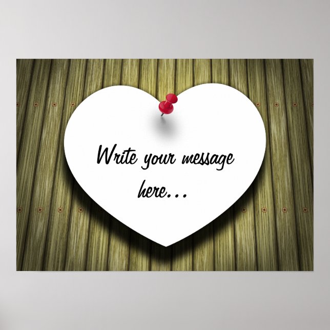 Papper handskriven skript för Heart Poster (Framsidan)