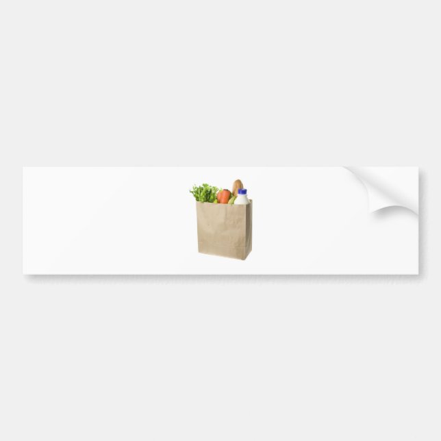 Papper hänger lös fullt av livsmedel bildekal (Framsidan)