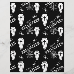 Papper happy halloween Spiders & Coffins Scrapbook