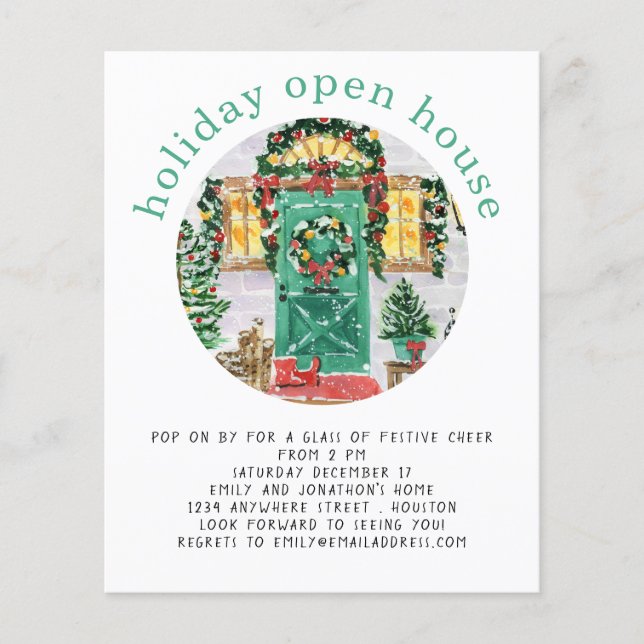 PAPPER | Helgdag Open House Party Teal Flyer (Framsidan)