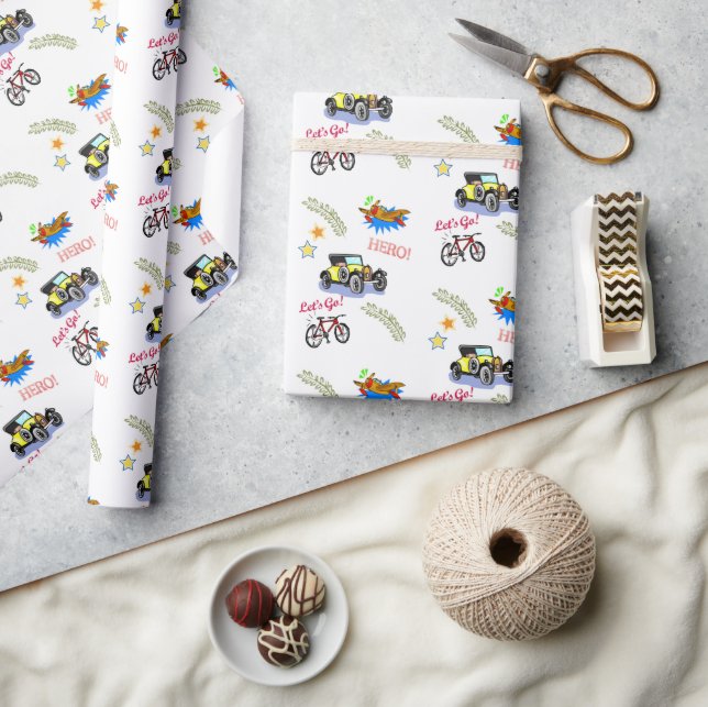 Papper Hero-cykelbil -  flygplan Presentpapper (Hantverk)