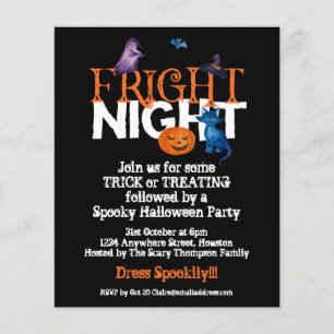 PAPPER Höger natt Halloween fest Black Inbjudan Flygblad