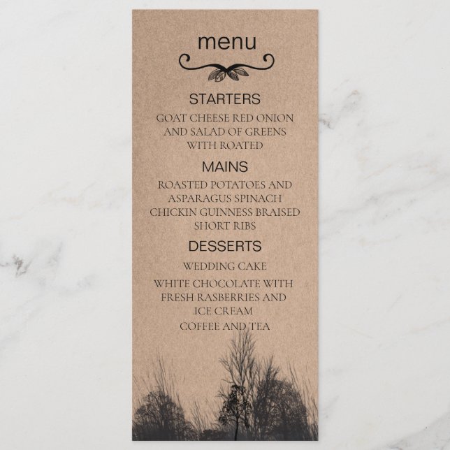 papper höstkraft i bröllop meny (Framsida)