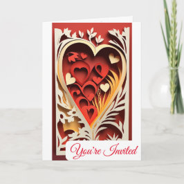 papper inbjudan till 3D-utträdesbröllop