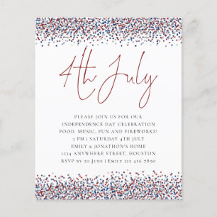 PAPPER   Inbjudan till Glitter Red Blue 4:e juli-p Flygblad