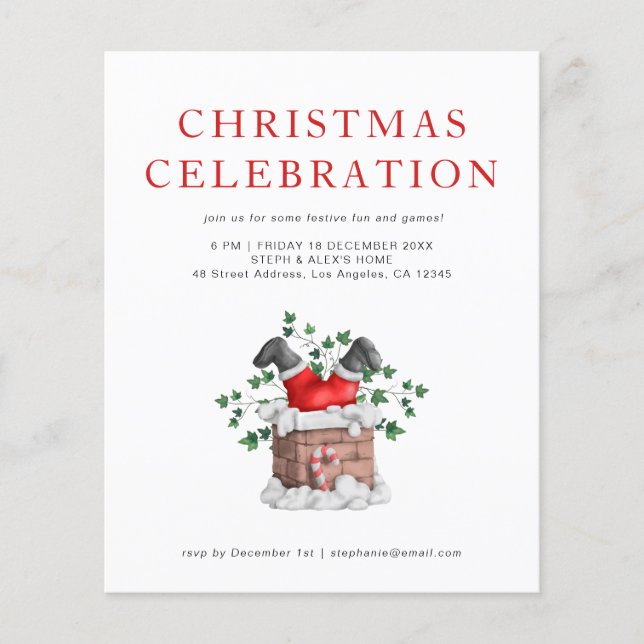 PAPPER inbjudan till jultomtepartiet Flygblad (Framsidan)