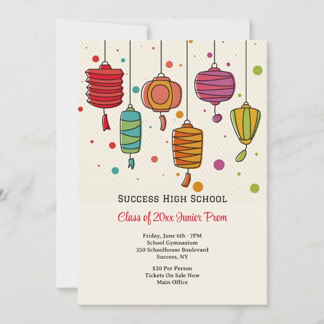 Papper inbjudan till Prom-spelare (Framsida)