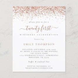 PAPPER inbjudan till Ro Glitter Girly på 21:a plat Flygblad