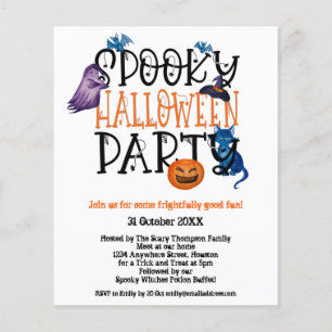 PAPPER Inbjudan till Spooky Halloween fest Flygblad