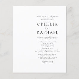 PAPPER inbjudan till svartvit hemiskt bröllop med Flygblad