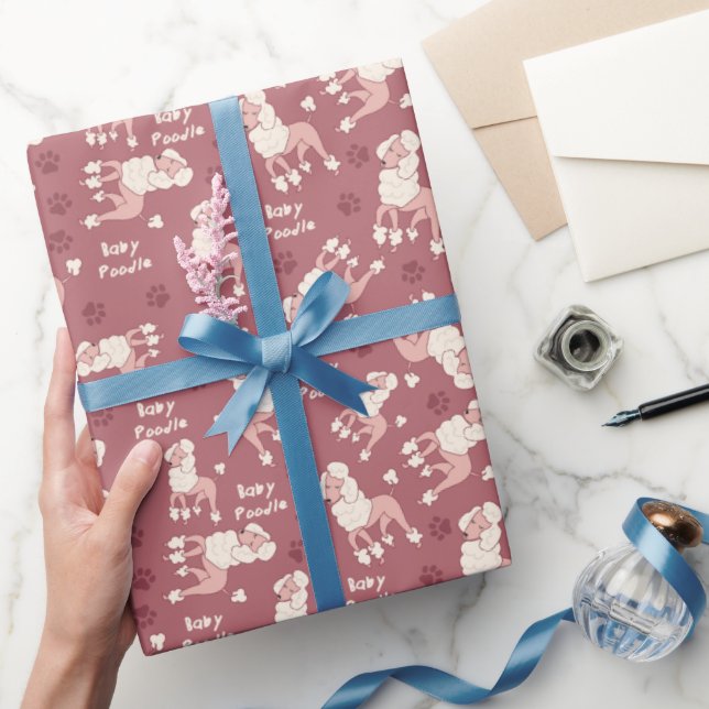 Papper inkapsling av baby Pudel Presentpapper (Gifting)