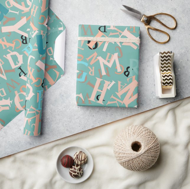 Papper inkapsling av back to school Mönster Presentpapper (Hantverk)