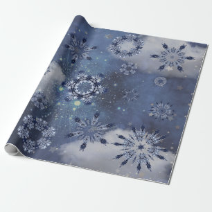 Papper inkapsling av blå Snö Presentpapper
