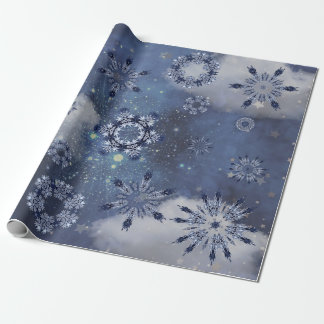 Papper inkapsling av blå Snö Presentpapper
