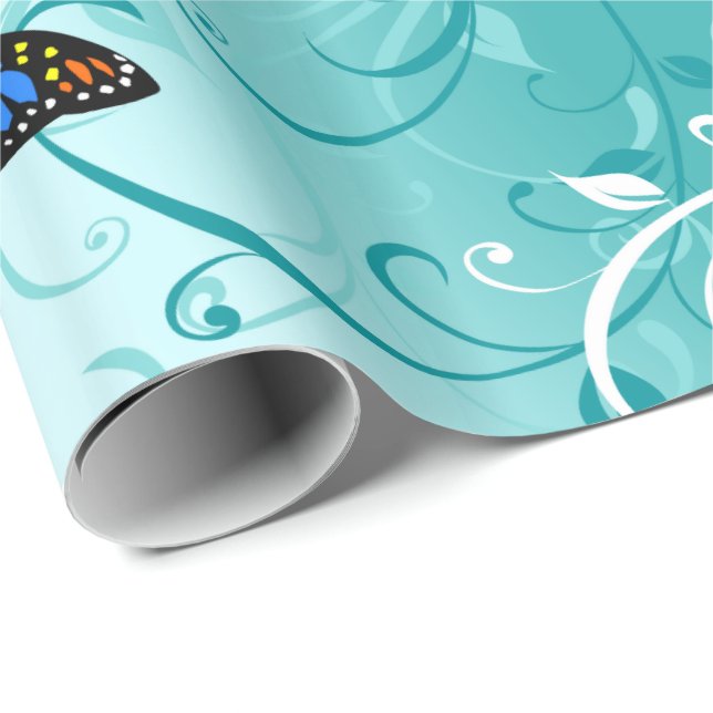 Papper inkapsling av fjäril Art 2 Presentpapper (Rullad Hörn)