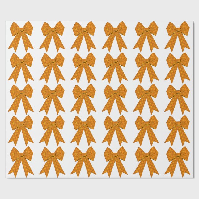 Papper inkapsling av guld Bow White Presentpapper (Platt)