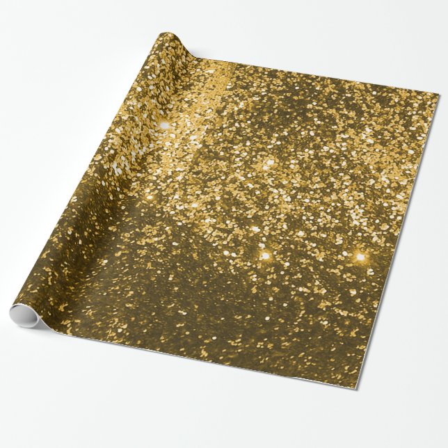 Papper inkapsling av guld Glitter Presentpapper (Utrullad)
