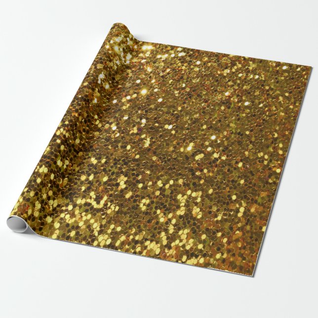 Papper inkapsling av guld Glitter Presentpapper (Utrullad)