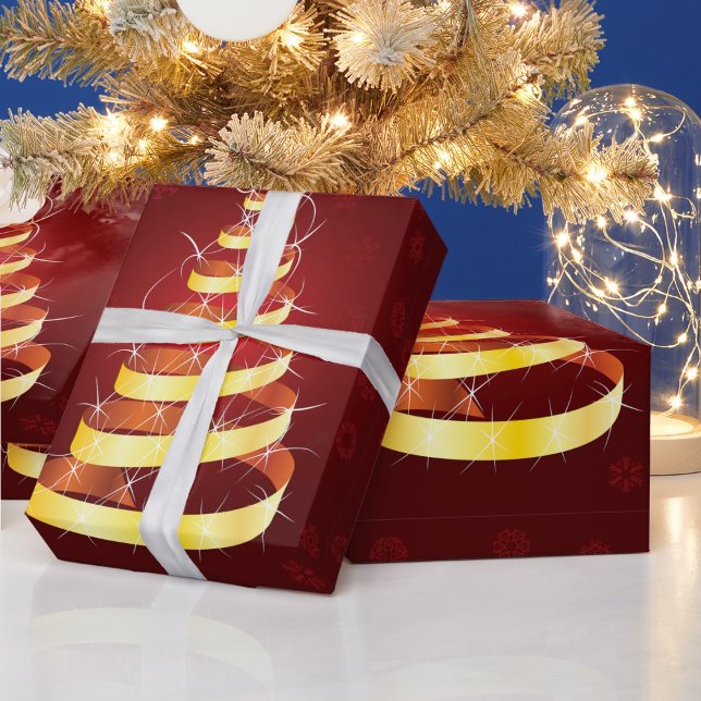 Papper inkapsling av guld Julgran Presentpapper (Skapare uppladdad)