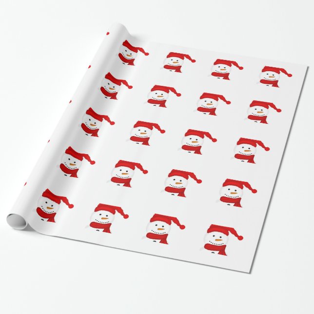 Papper inkapsling av hand plockade Snögubbe Presentpapper (Utrullad)