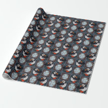 Papper inkapsling av kammusslor (Cute Puffin Birds